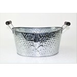 1086- FDL HAMMERED SILVER SMALL TUB